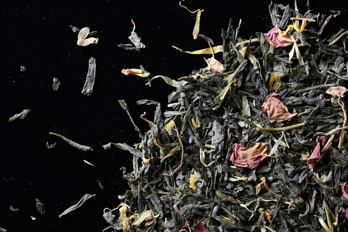 Yellow tea leaves